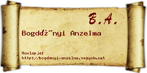 Bogdányi Anzelma névjegykártya